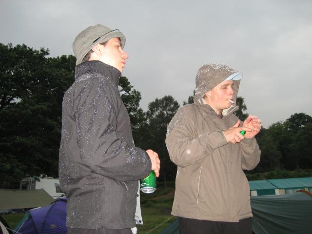 Josh and Abbie with their shiny new waterproofs