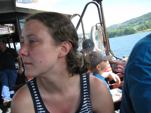 Sarah on the boat
