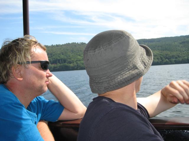 Josh and Rich on the boat